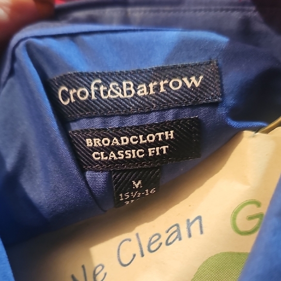 Croft & Barrow Men's Royal Blue Dress Shirt Size Medium LIKE NEW - Picture 2 of 5